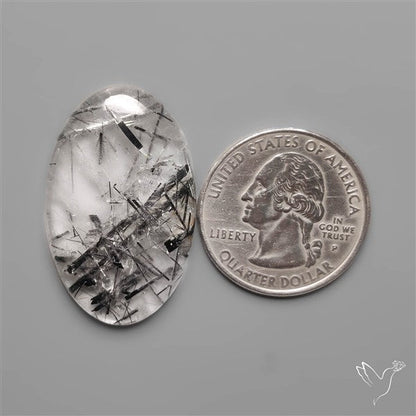 Black Tourmalinated Quartz Cabochon