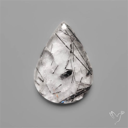 Black Tourmalinated Quartz Cabochon