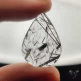 Black Tourmalinated Quartz Cabochon