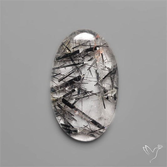 Black Tourmalinated Quartz Cabochon