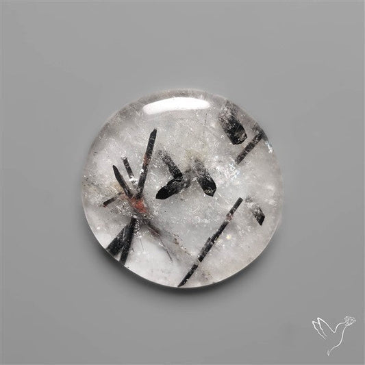 Black Tourmalinated Quartz Cabochon
