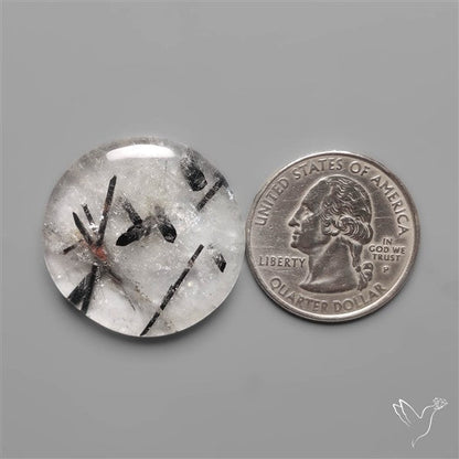 Black Tourmalinated Quartz Cabochon