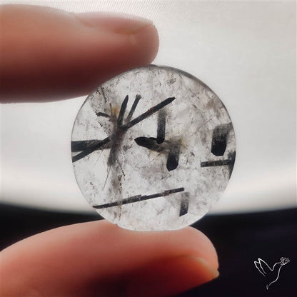 Black Tourmalinated Quartz Cabochon