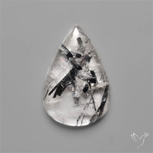 Black Tourmalinated Quartz Cabochon