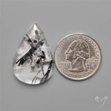 Black Tourmalinated Quartz Cabochon