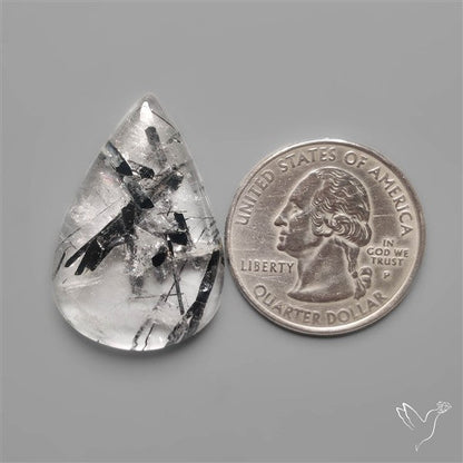 Black Tourmalinated Quartz Cabochon
