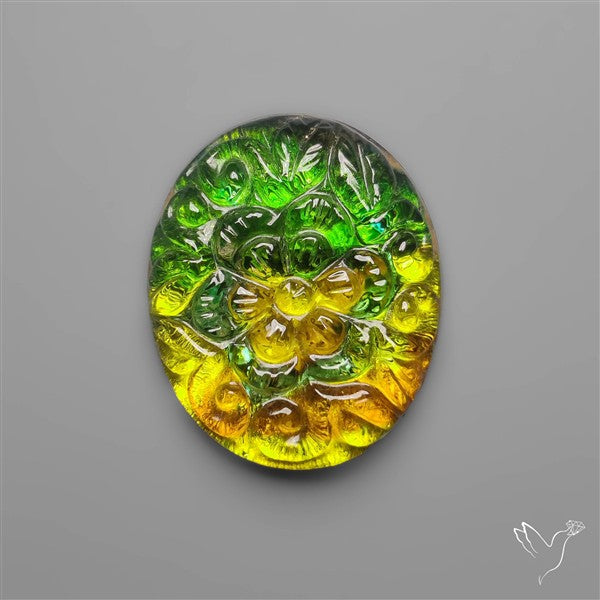 Dichroic Glass Mughal Carving Doublet