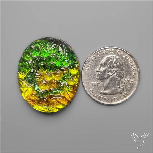 Dichroic Glass Mughal Carving Doublet