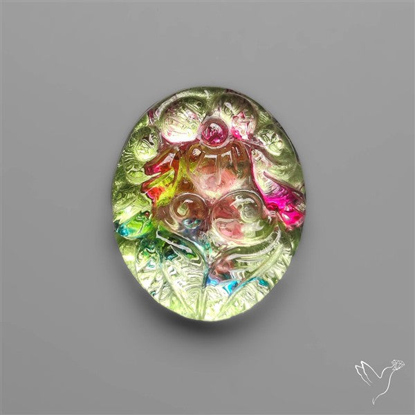 Dichroic Glass Mughal Carving Doublet