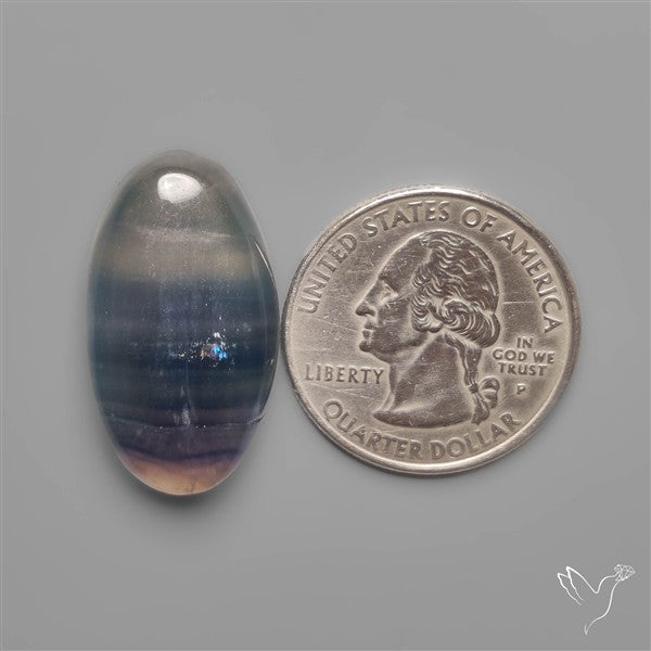 Dark Green Fluorite Cabochon with laces