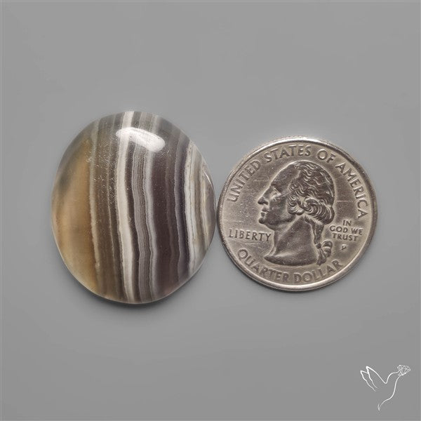 Dark Green Fluorite Cabochon with laces