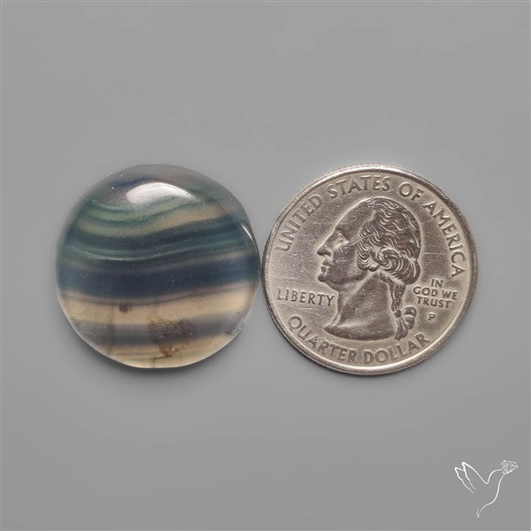 Dark Green Fluorite Cabochon with laces
