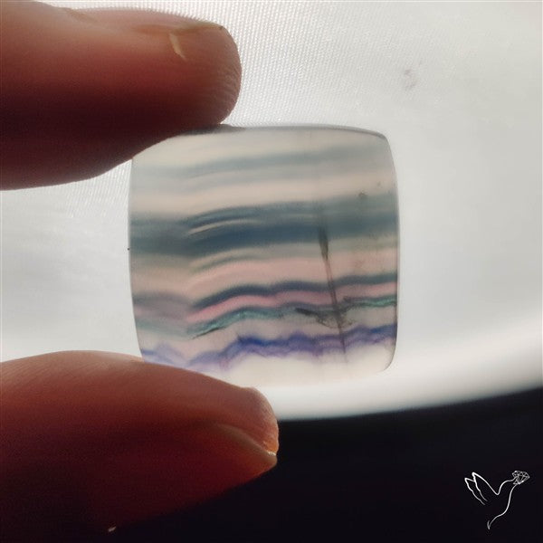 Dark Green Fluorite Cabochon with laces