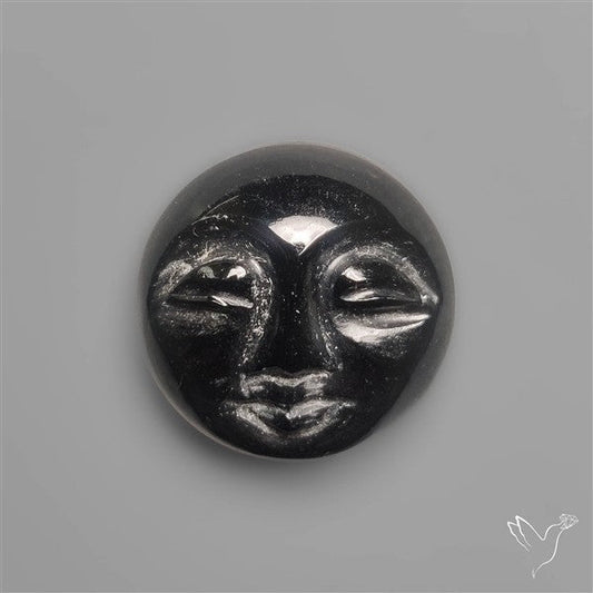 Black Onyx Moonface Carving