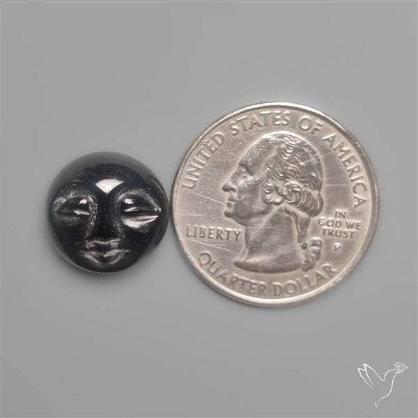 Black Onyx Moonface Carving