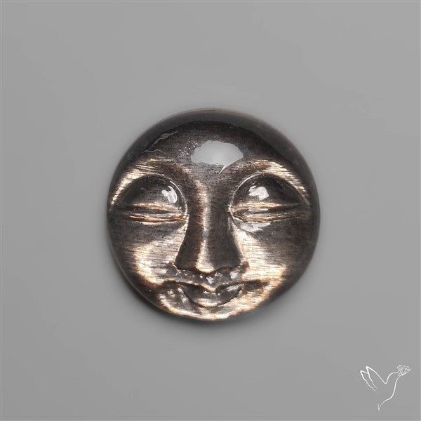 Black Sunstone Moonface Carving