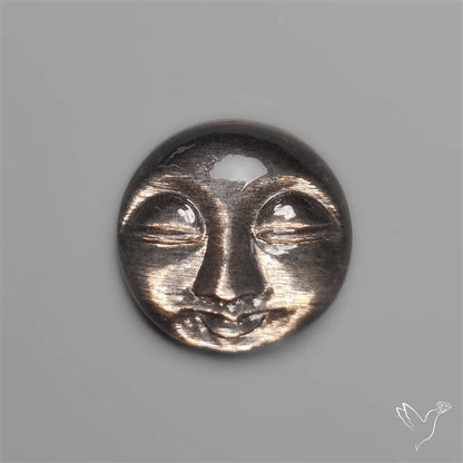 Black Sunstone Moonface Carving