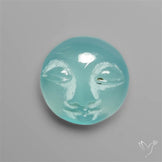 Aqua Chalcedony Moonface Carving