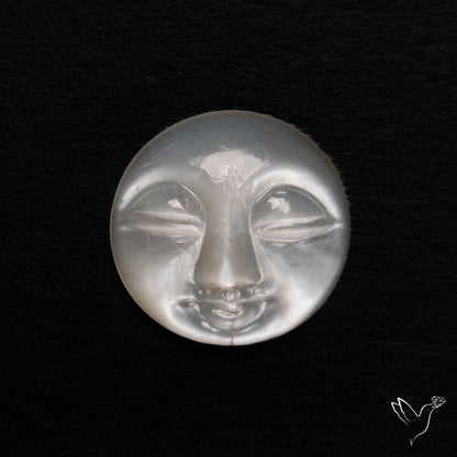 White Moonstone Moonface Carving