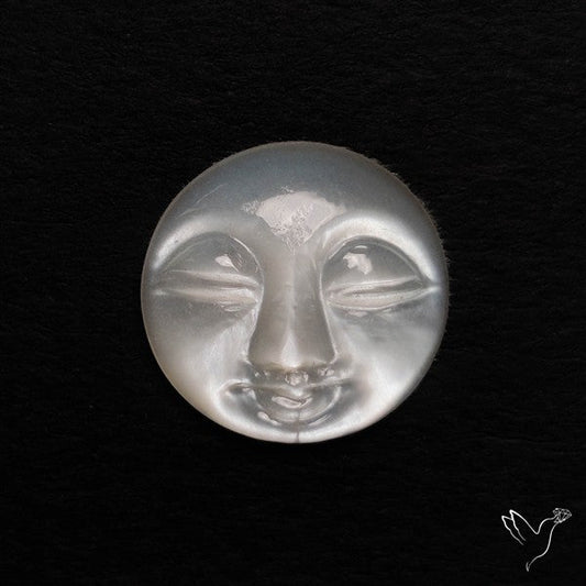 White Moonstone Moonface Carving