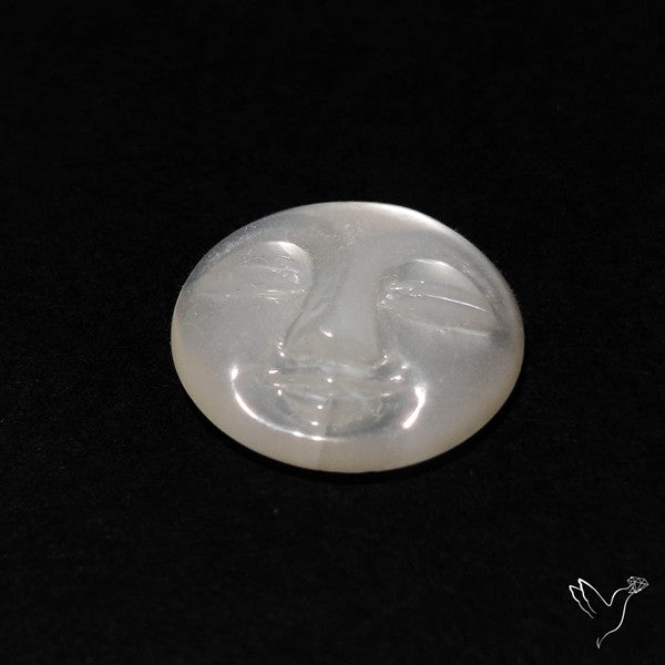 White Moonstone Moonface Carving