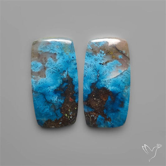 Gem Azurites Pair