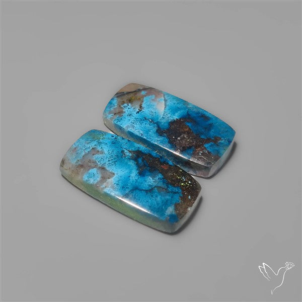 Gem Azurites Pair