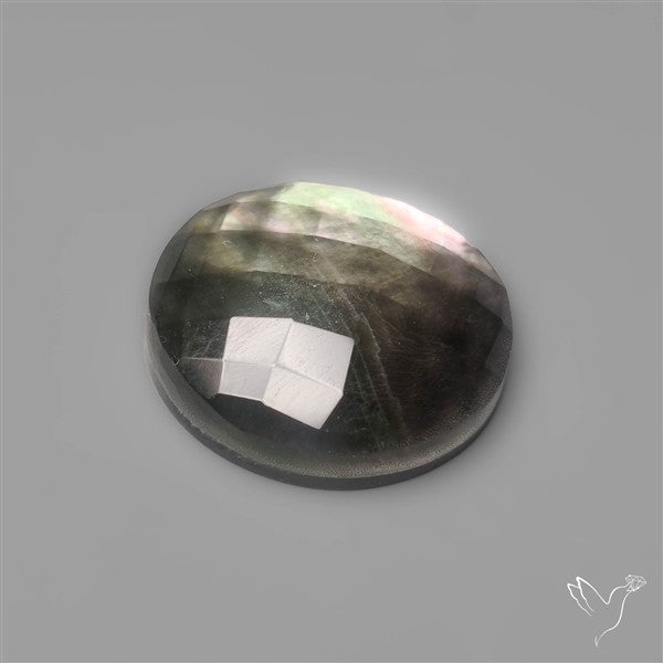 Checkerboard Cut Himalayan Quartz With Black Mother Of Pearl Doublet