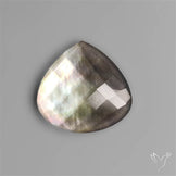 Checkerboard Cut Himalayan Quartz With Black Mother Of Pearl Doublet