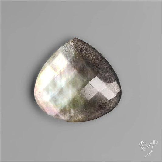 Checkerboard Cut Himalayan Quartz With Black Mother Of Pearl Doublet