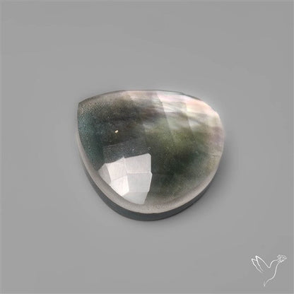 Checkerboard Cut Himalayan Quartz With Black Mother Of Pearl Doublet