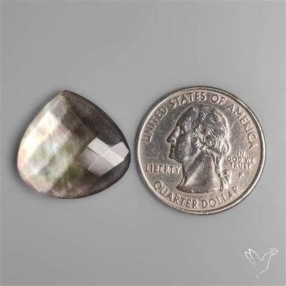 Checkerboard Cut Himalayan Quartz With Black Mother Of Pearl Doublet