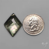 Checkerboard Cut Himalayan Quartz With Black Mother Of Pearl Doublet