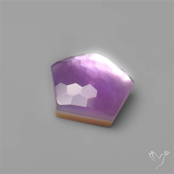 Honeycomb Cut Amethyst With Mother Of Pearl Doublet