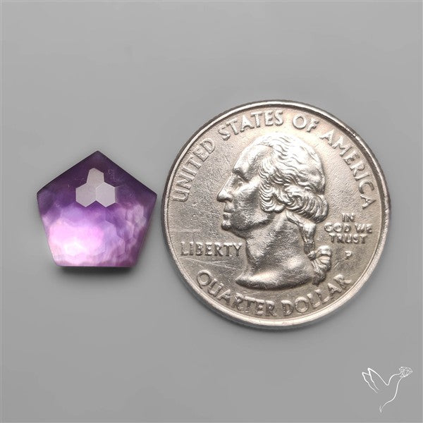 Honeycomb Cut Amethyst With Mother Of Pearl Doublet