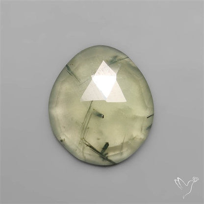 Rose Cut Black Tourmalinated Prehnite
