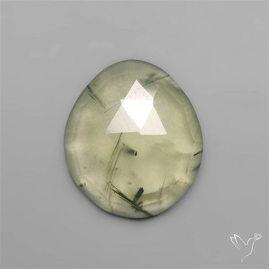 Rose Cut Black Tourmalinated Prehnite