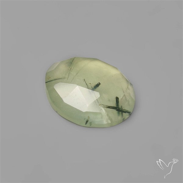 Rose Cut Black Tourmalinated Prehnite
