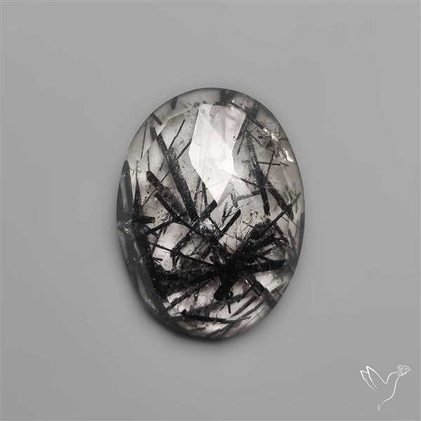 Rose Cut Black Tourmalinated Quartz
