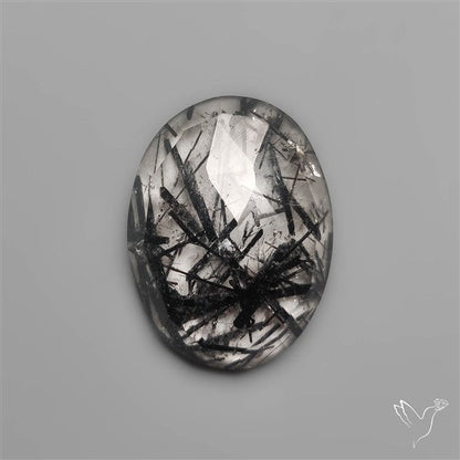 Rose Cut Black Tourmalinated Quartz