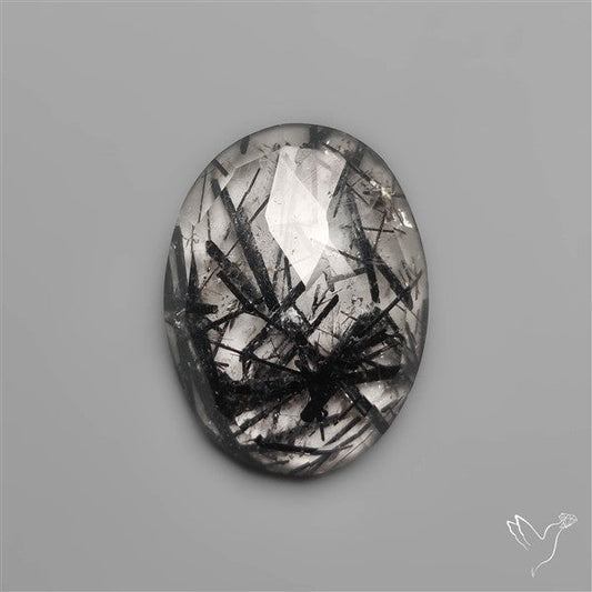 Rose Cut Black Tourmalinated Quartz