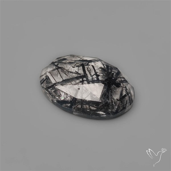 Rose Cut Black Tourmalinated Quartz