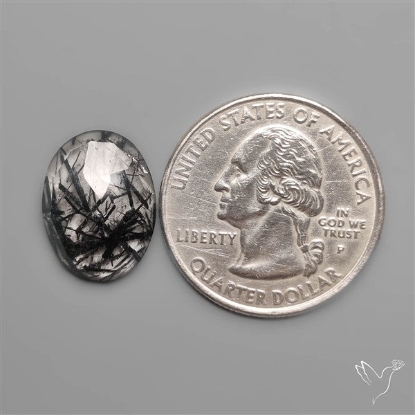 Rose Cut Black Tourmalinated Quartz