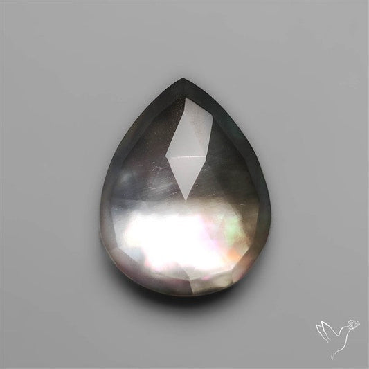 Rose Cut Himalayan Quartz With Black Mother Of Pearl Doublet