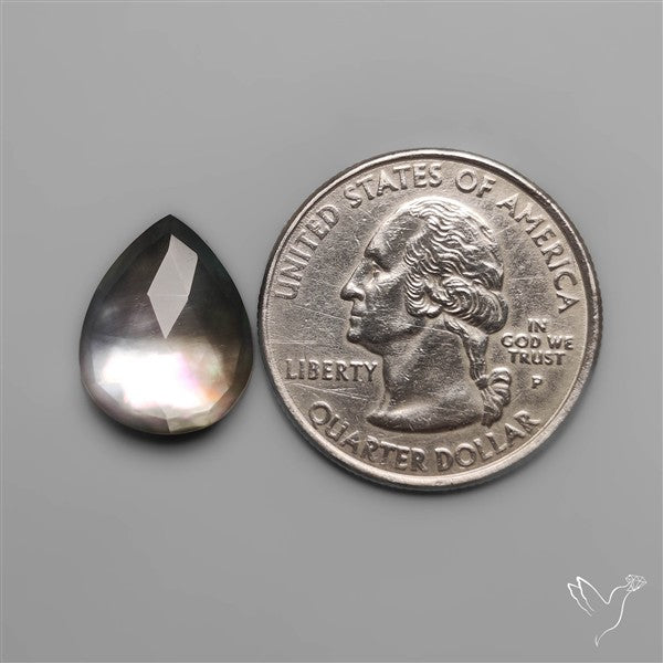 Rose Cut Himalayan Quartz With Black Mother Of Pearl Doublet