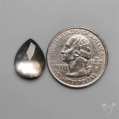 Rose Cut Himalayan Quartz With Black Mother Of Pearl Doublet