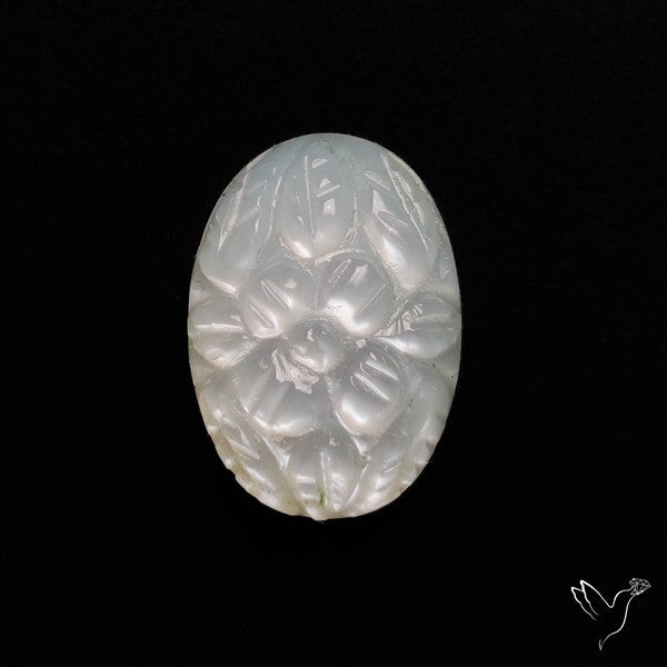 White Moonstone Mughal Carving