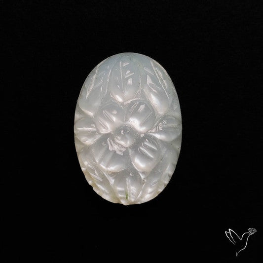 White Moonstone Mughal Carving
