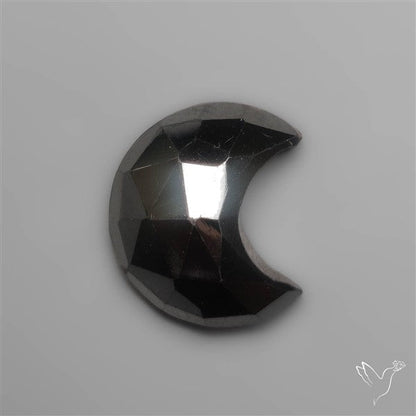Rose Cut Hematite Crescent