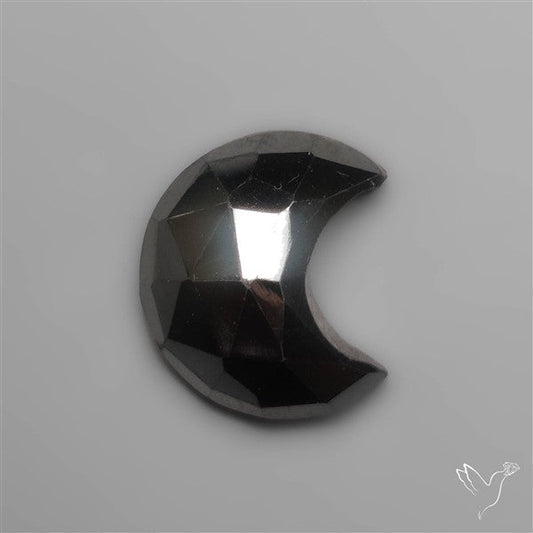 Rose Cut Hematite Crescent